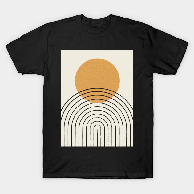 Sun Rainbow Abstract - Mid century modern T-Shirt by moonlightprint